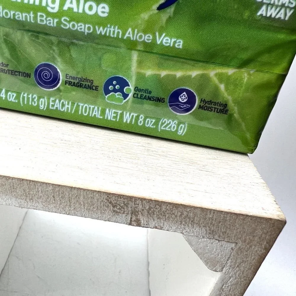 Zest Soothing Aloe Deodorant Bar Soap with Aloe Vera 2 bars each